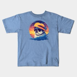 A sassy pug ready for the summer Kids T-Shirt